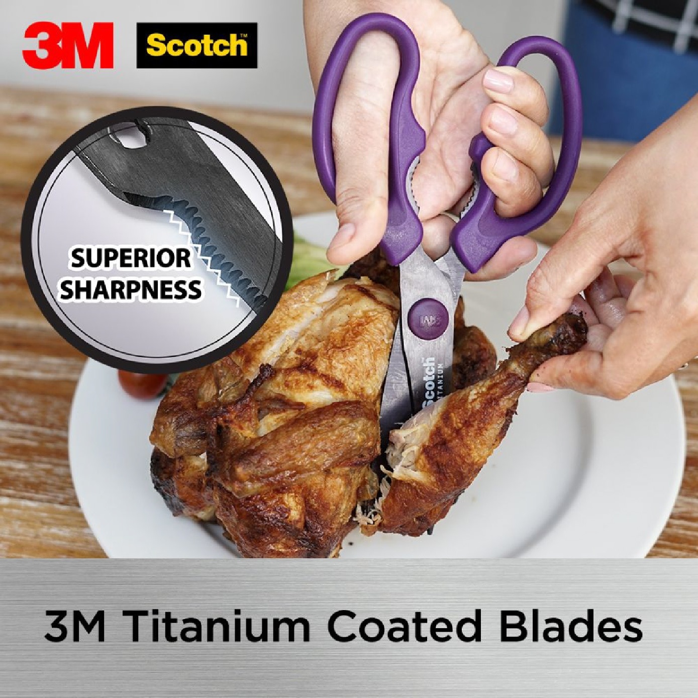 SCOTCH Purple Detachable Titanium Kitchen Scissors 1s
