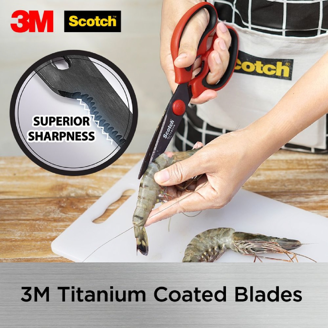 SCOTCH Red Detachable Titanium Kitchen Scissors 1s