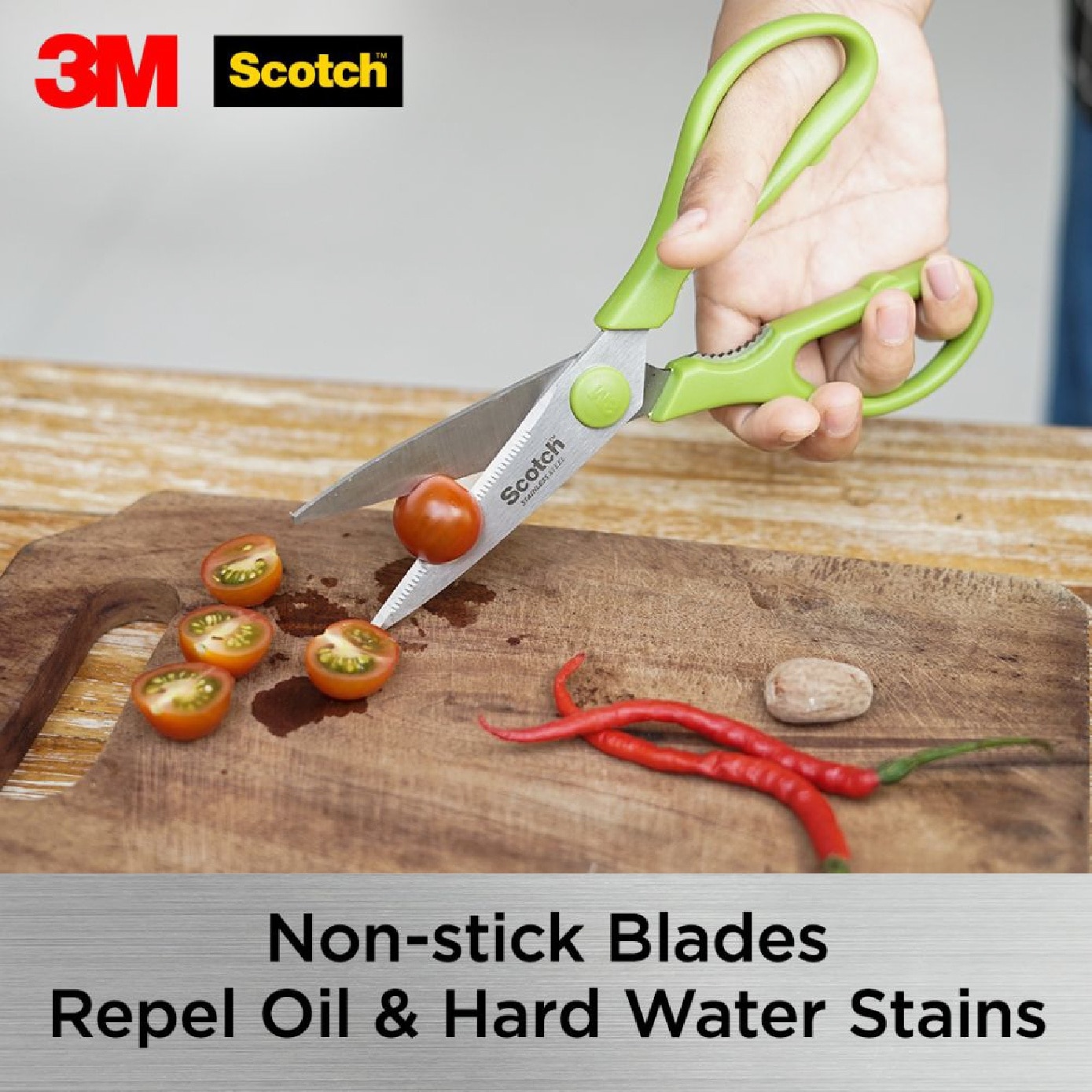 SCOTCH Green Premium Kitchen Scissors with Anti-Bacterial Handle 1s