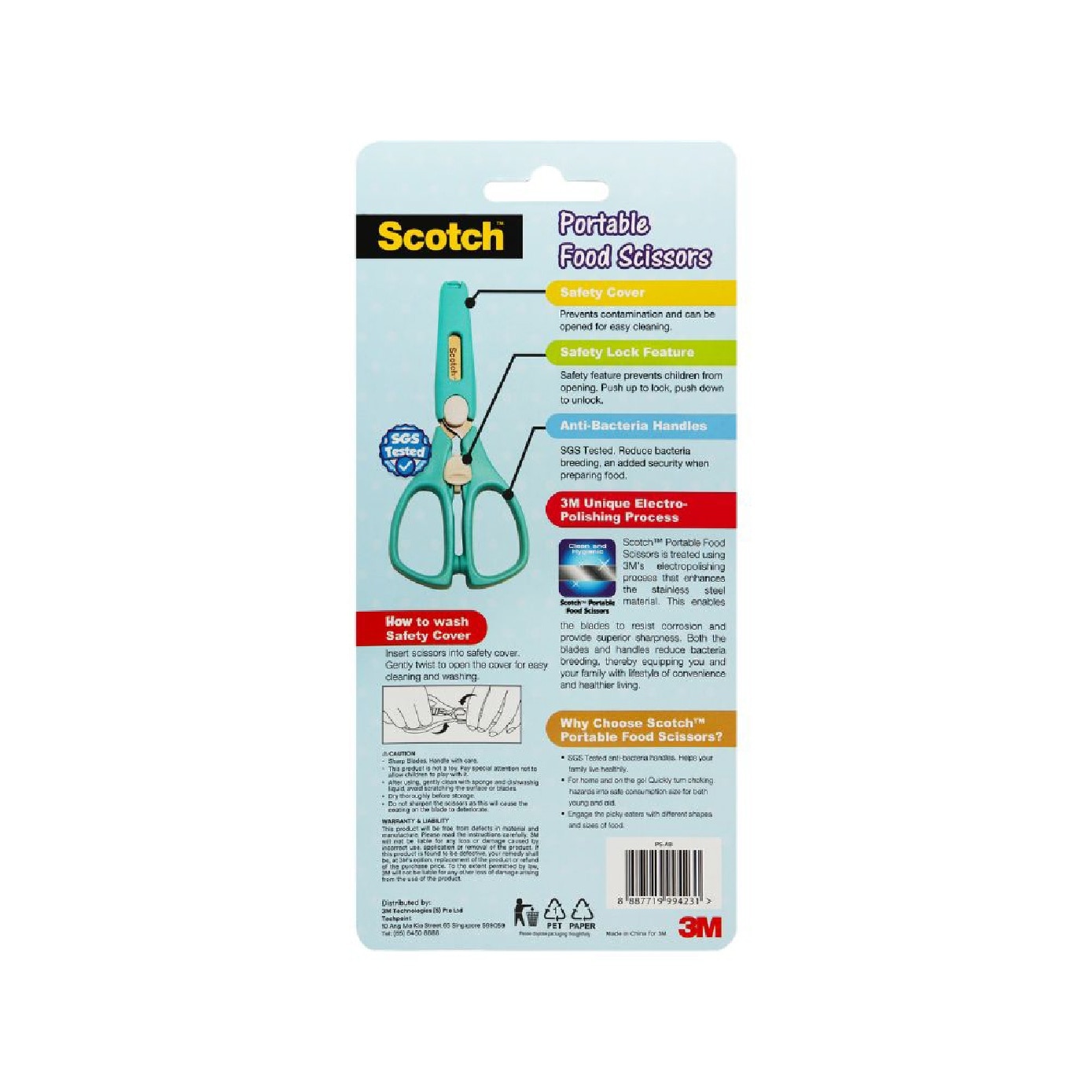 SCOTCH Blue Multi-Purpose Portable Scissors with Anti-Bacterial Cover + Handle 1s