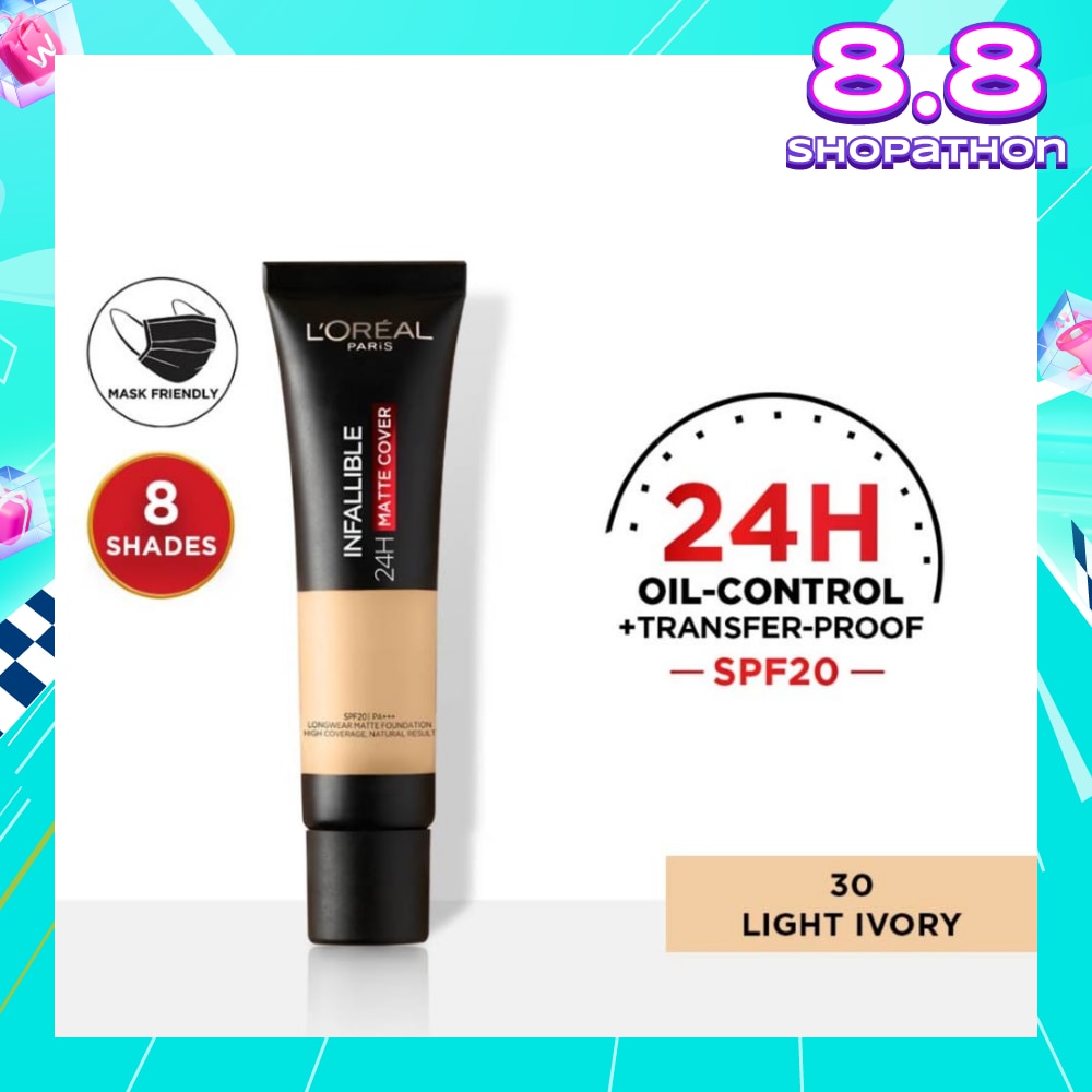 Infallible 24H Matte Cover Liquid Foundation 30 Light Ivory SPF20 35ml