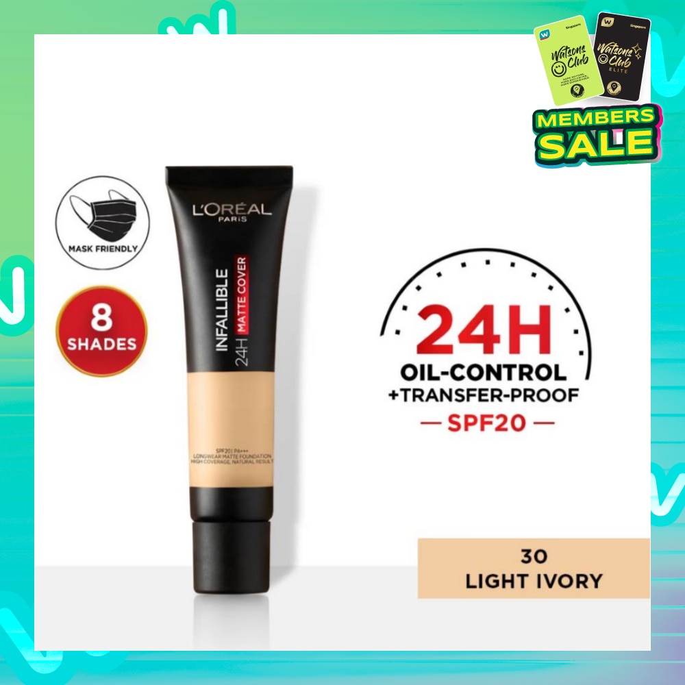 L'OREAL PARIS MAKEUP Infallible 24H Matte Cover Liquid Foundation 30 Light Ivory SPF20 35ml