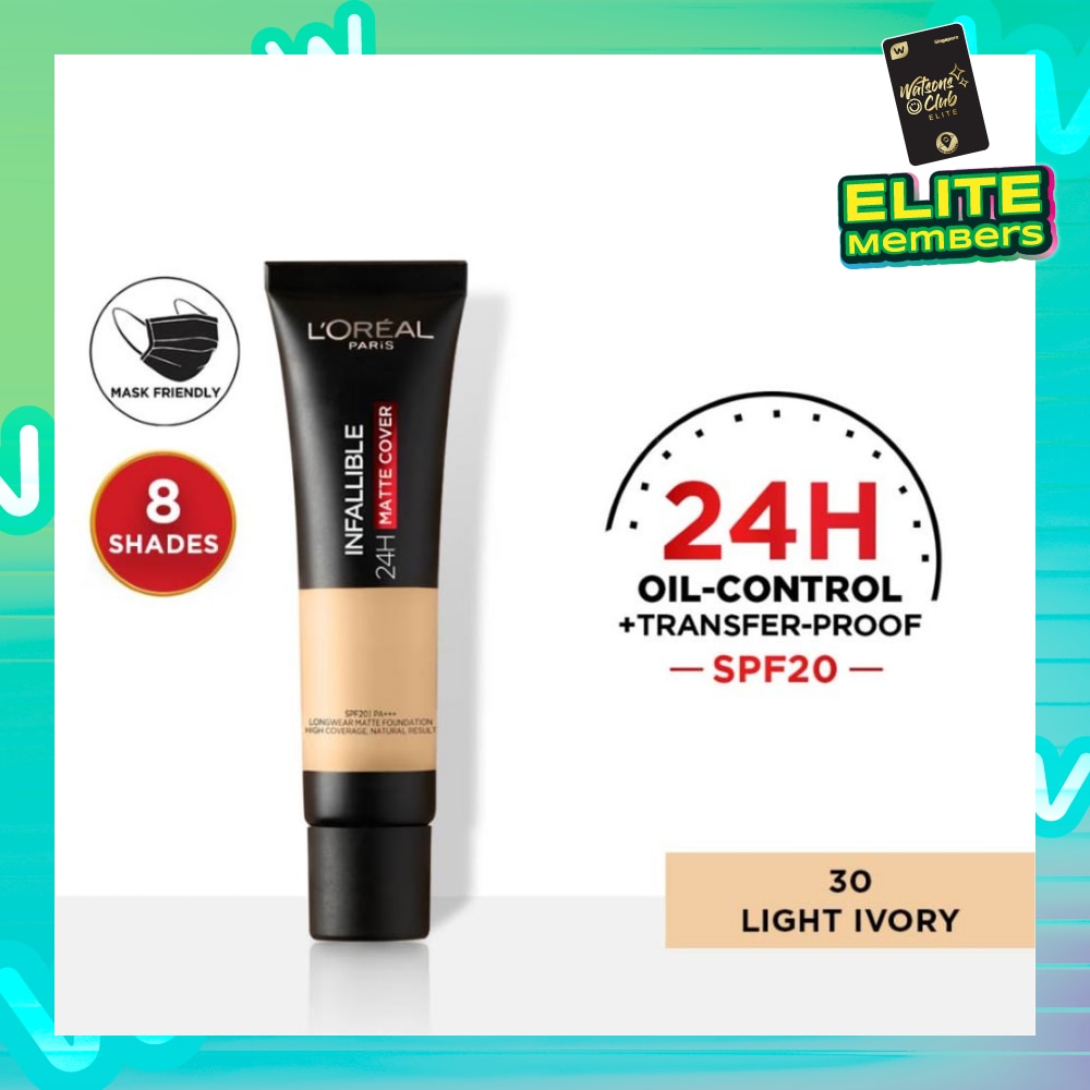 L'OREAL PARIS MAKEUP Infallible 24H Matte Cover Liquid Foundation 30 Light Ivory SPF20 35ml