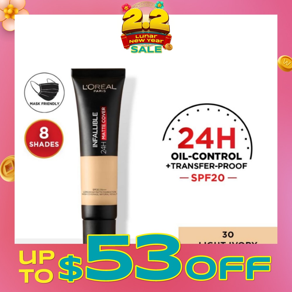 Infallible 24H Matte Cover Liquid Foundation 30 Light Ivory SPF20 35ml