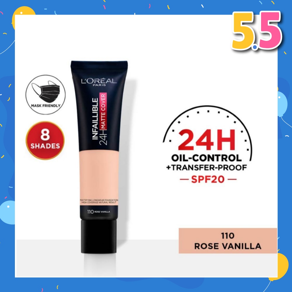 Infallible 24H Matte Cover Liquid Foundation 110 Rose Vanilla SPF20 35ml