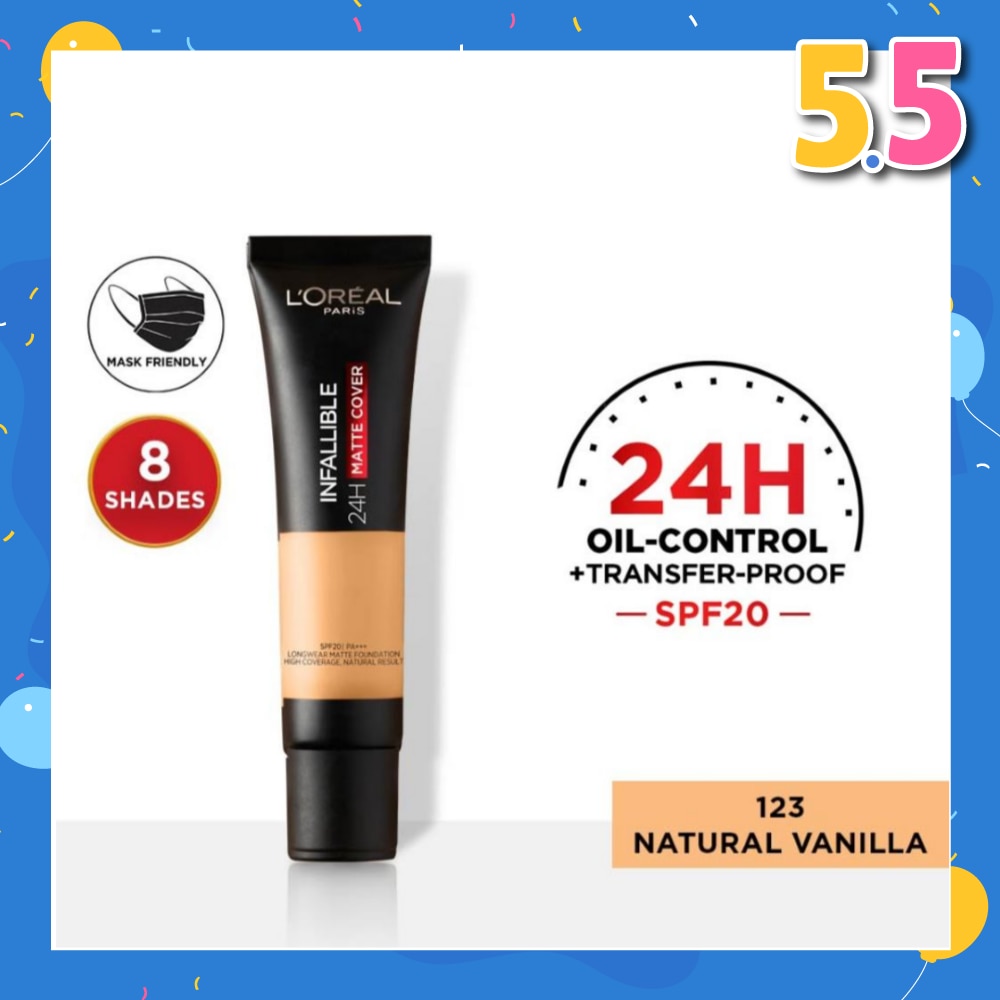 Infallible 24H Matte Cover Liquid Foundation 123 Natural Vanilla SPF20 35ml