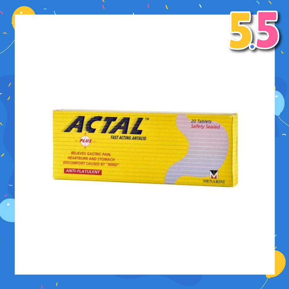 Plus Fast Acting Antacid Tablets (Relieves Gastric Pain, Heartburn & Stomach Discomfort) 20s