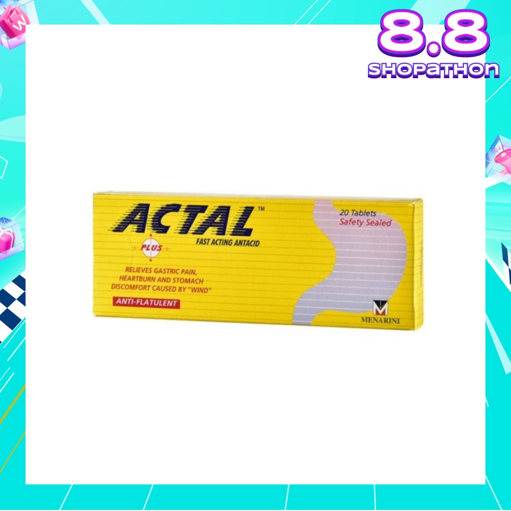 Plus Fast Acting Antacid Tablets (Relieves Gastric Pain, Heartburn & Stomach Discomfort) 20s