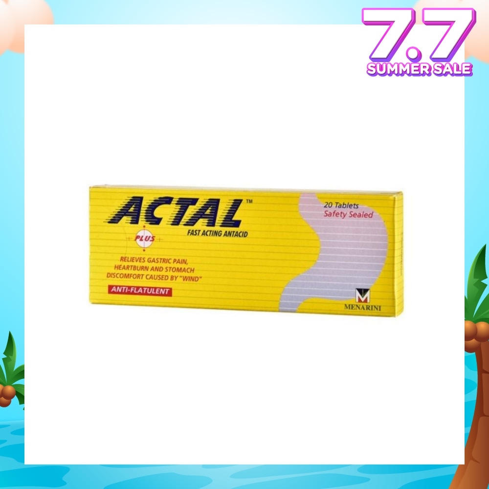 Plus Fast Acting Antacid Tablets (Relieves Gastric Pain, Heartburn & Stomach Discomfort) 20s