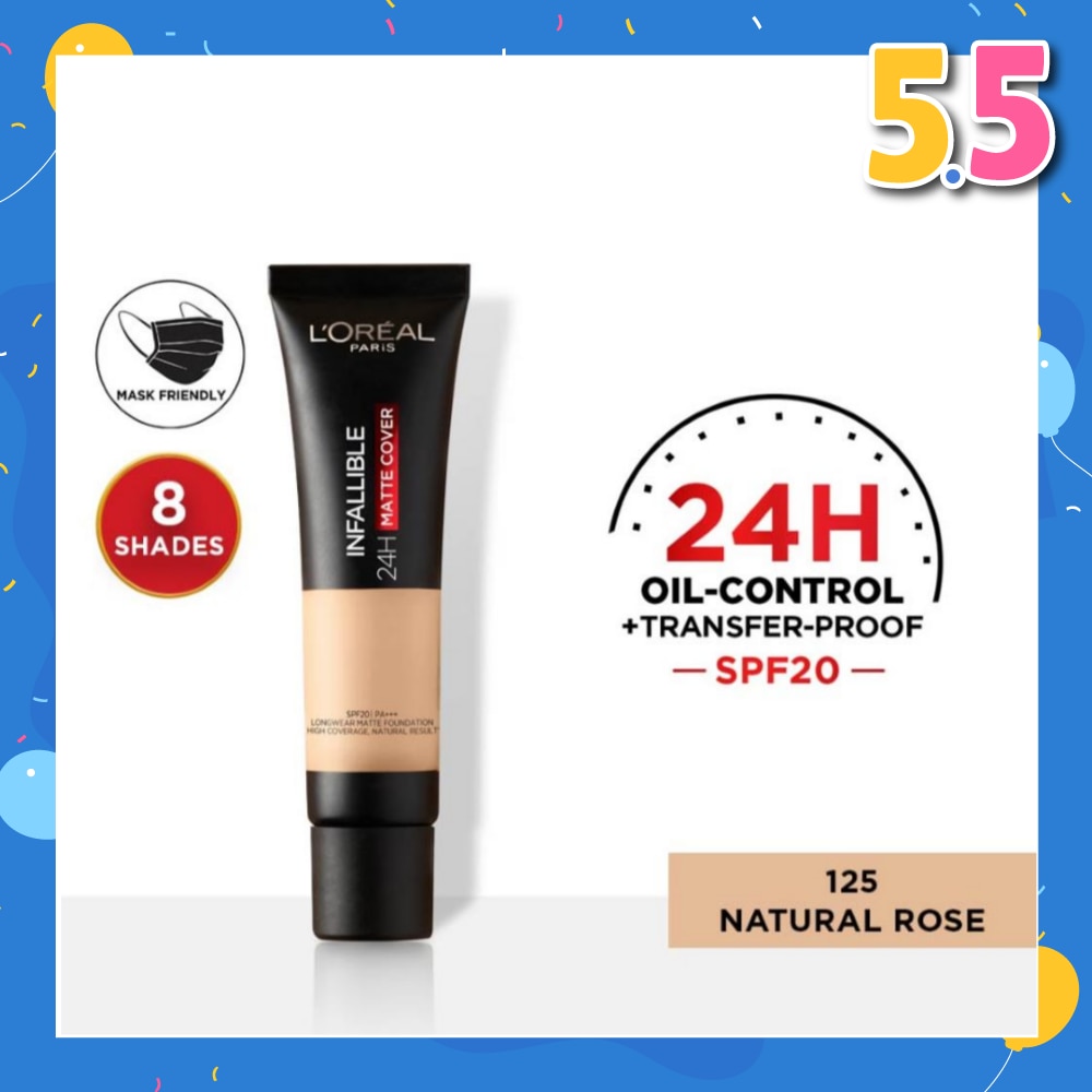 Infallible 24H Matte Cover Liquid Foundation 125 Natural Rose SPF20 35ml