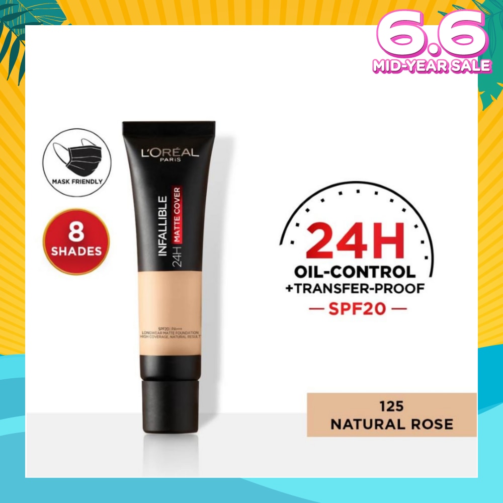 Infallible 24H Matte Cover Liquid Foundation 125 Natural Rose SPF20 35ml