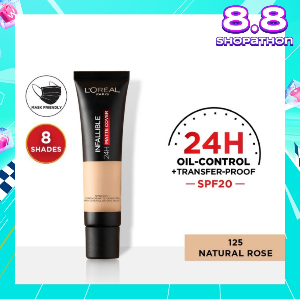 Infallible 24H Matte Cover Liquid Foundation 125 Natural Rose SPF20 35ml