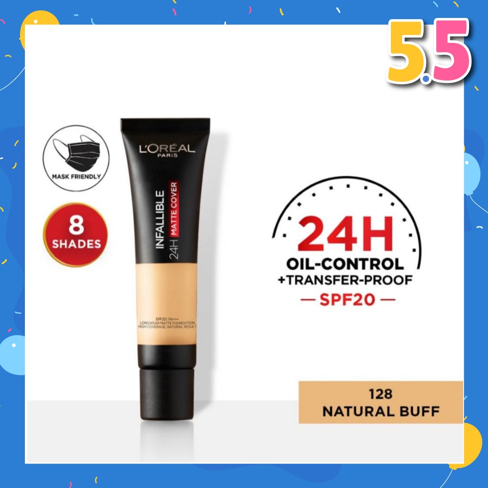 Infallible 24H Matte Cover Liquid Foundation 128 Natural Buff SPF20 35ml