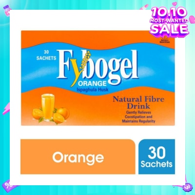 FYBOGEL Natural Fibre Drink Sachet Orange Flavour (Gently Relieves Constipation) 30s
