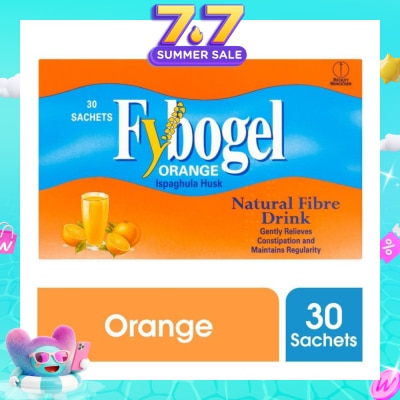 FYBOGEL - Natural Fibre Drink Sachet Orange Flavour (Gently Relieves Constipation) 30s