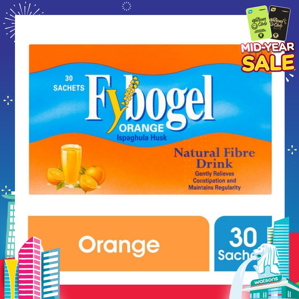 Natural Fibre Drink Sachet Orange Flavour (Gently Relieves Constipation) 30s