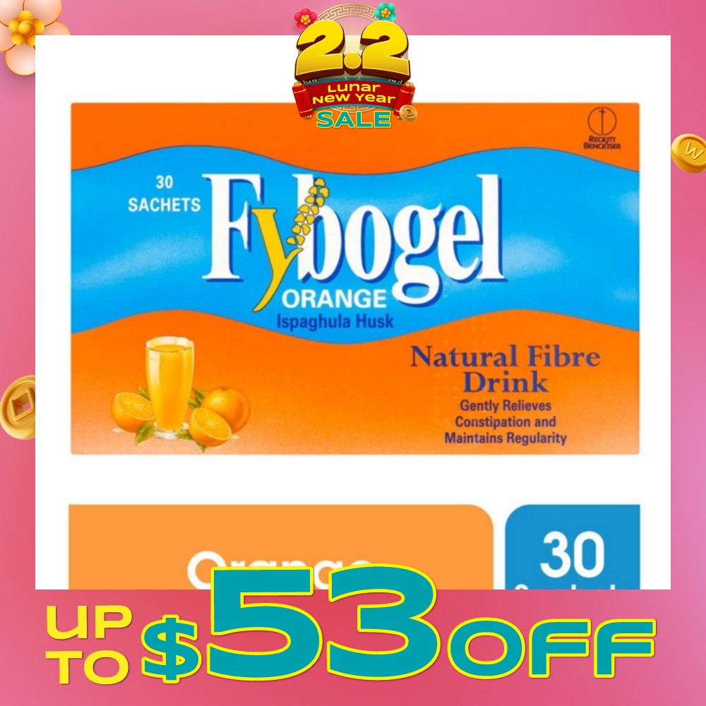 Natural Fibre Drink Sachet Orange Flavour (Gently Relieves Constipation) 30s