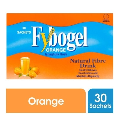 FYBOGEL Natural Fibre Drink Sachet Orange Flavour (Gently Relieves Constipation) 30s