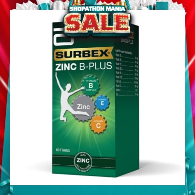 SURBEX - Zinc B-Plus Tablet (Boost Immunity + Increase Energy Production) 60s&nbsp;(Expiry: May`2027)