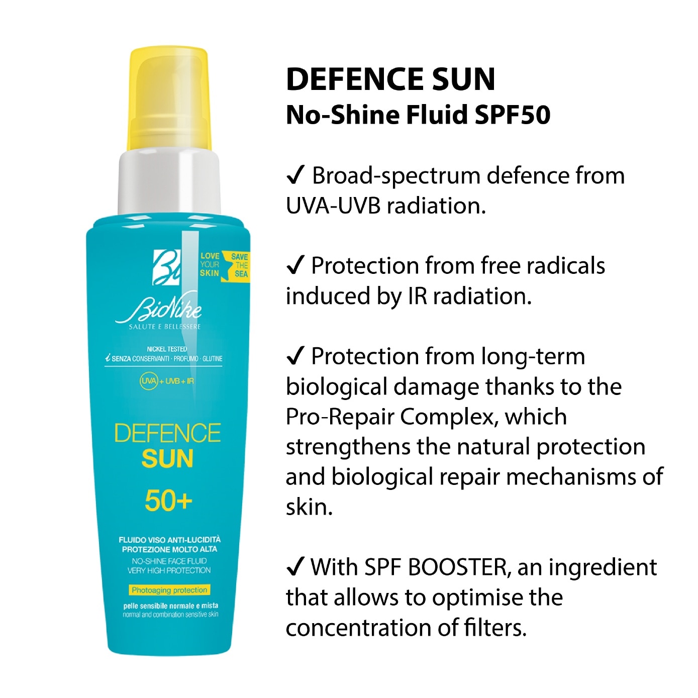 Defence Sun No-Shine Face Fluid SPF50 50ml