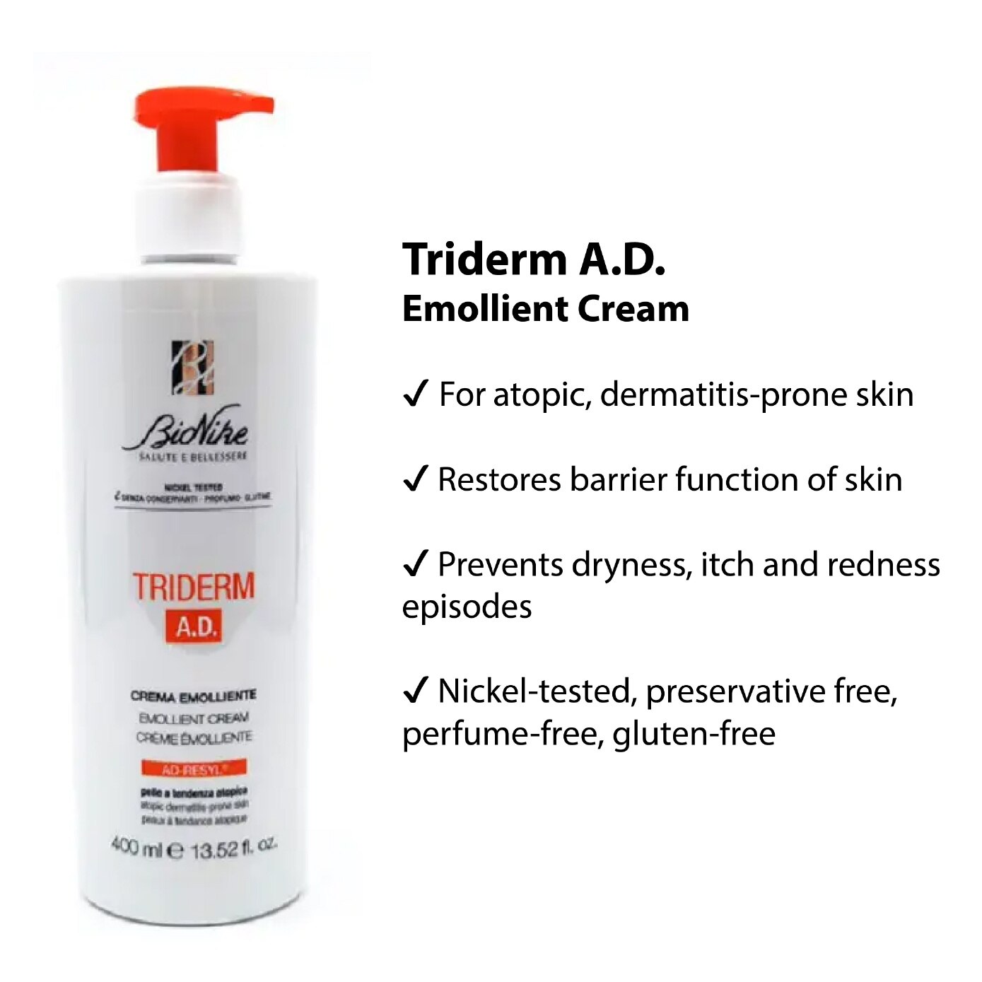 Triderm A.D. Emollient Cream 400ml