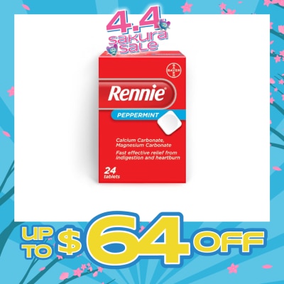 RENNIE - Fast Effective Ingestion and Heartburn Relief Spearmint Flavour 24s