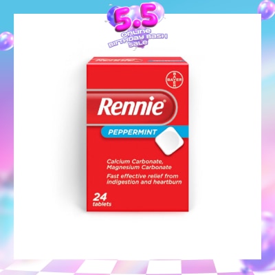RENNIE - Fast Effective Ingestion and Heartburn Relief Spearmint Flavour 24s