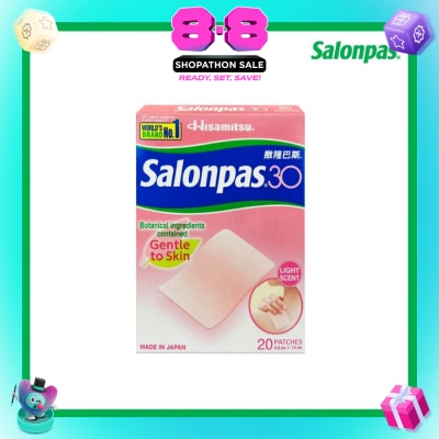 SALONPAS® - 30 Patch Light Scent (Gentle to Skin + Pain Relief) 20s