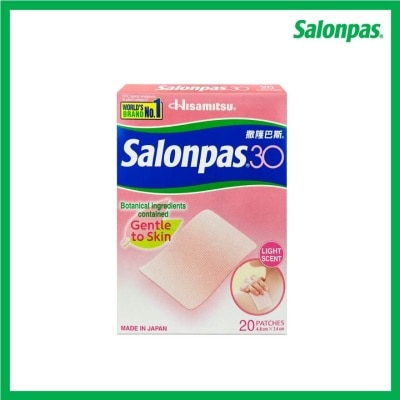 SALONPAS® 30 Patch Light Scent (Gentle to Skin + Pain Relief) 20s