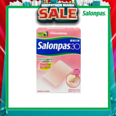 SALONPAS® - 30 Patch Light Scent (Gentle to Skin + Pain Relief) 20s