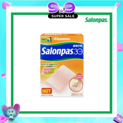 SALONPAS® - 30 Patch Hot Light Scent (Gentle to Skin + Pain Relief) 20s image