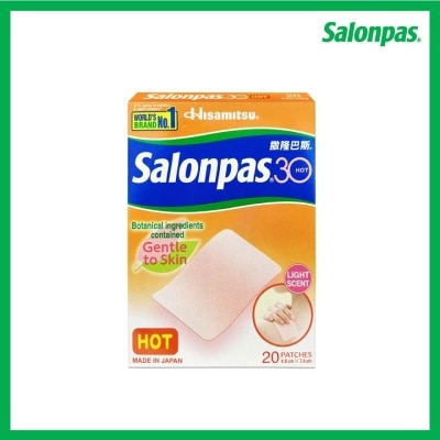 SALONPAS® 30 Patch Hot Light Scent (Gentle to Skin + Pain Relief) 20s