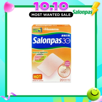 SALONPAS® 30 Patch Hot Light Scent (Gentle to Skin + Pain Relief) 20s image
