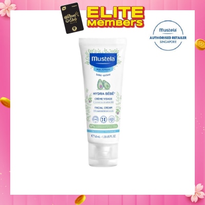 MUSTELA Hydra Bebe Facial Cream with Organically Farmed Avocado (Suitable for Newborn onwards) 40ml