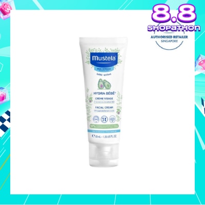 MUSTELA Hydra Bebe Facial Cream with Organically Farmed Avocado (Suitable for Newborn onwards) 40ml
