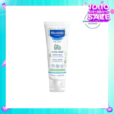 MUSTELA Hydra Bebe Facial Cream with Organically Farmed Avocado (Suitable for Newborn onwards) 40ml