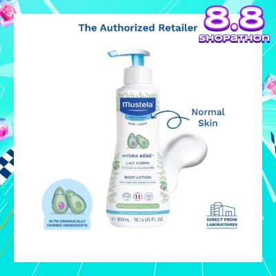 MUSTELA Hydra Bebe Body Lotion with Organically Farmed Avocado (Suitable for Newborn onwards) 300ml