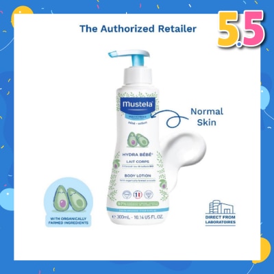 MUSTELA Hydra Bebe Body Lotion with Organically Farmed Avocado (Suitable for Newborn onwards) 300ml