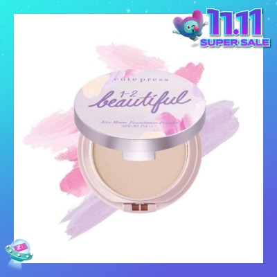 CUTE PRESS 1-2-Beautiful Airy Matte Foundation Powder SPF30 PA+++ 01 13g (Expiry: Aug`2026)