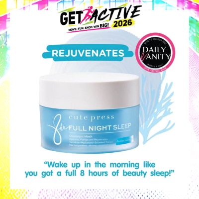 CUTE PRESS - 8 Hr Full Night Sleep Overnight Mask 50g (Expiry: Mar`2027) image