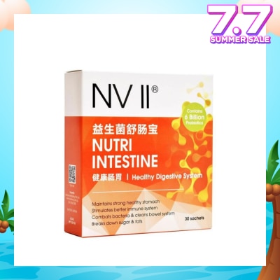 NVII Nutri Intestine Sachet (To Maintains Healthy Stomach, Stimulates Better Immune System, Combats Bacteria & Cleans Bowel System & Breaks Down Sugar & Fats) 30s