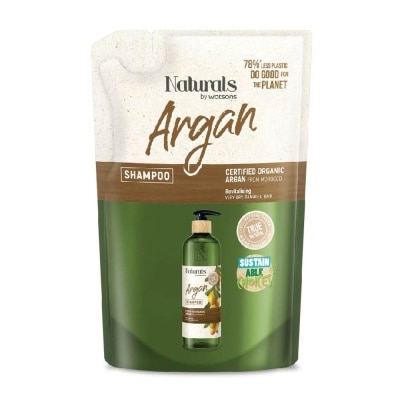 NATURALS BY WATSONS Certified Organic Argan Revitalising Shampoo Refill (For Very Dry Damaged Hair) 450ml