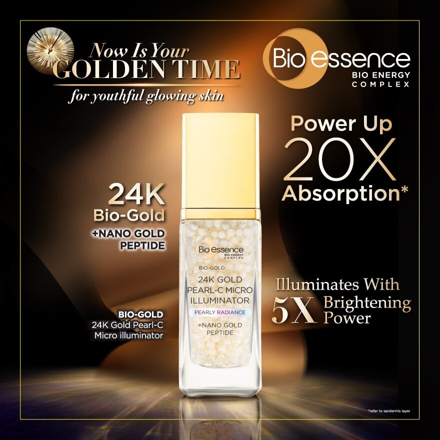 Bio-Gold 24K Gold Pearl-C Micro Illuminator (Moisture Shot for Ultra Glowing Skin) 28g