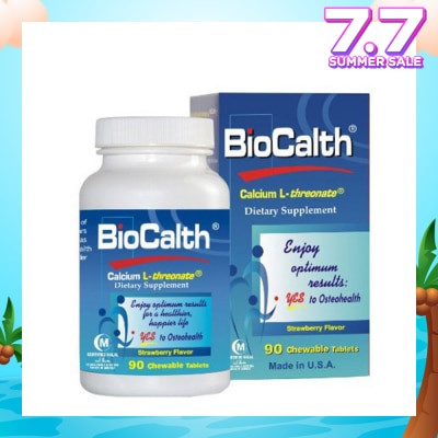 BIOCALTH Calcium Dietry Supplement Chewables Tablets Strawberry Flavor 90s
