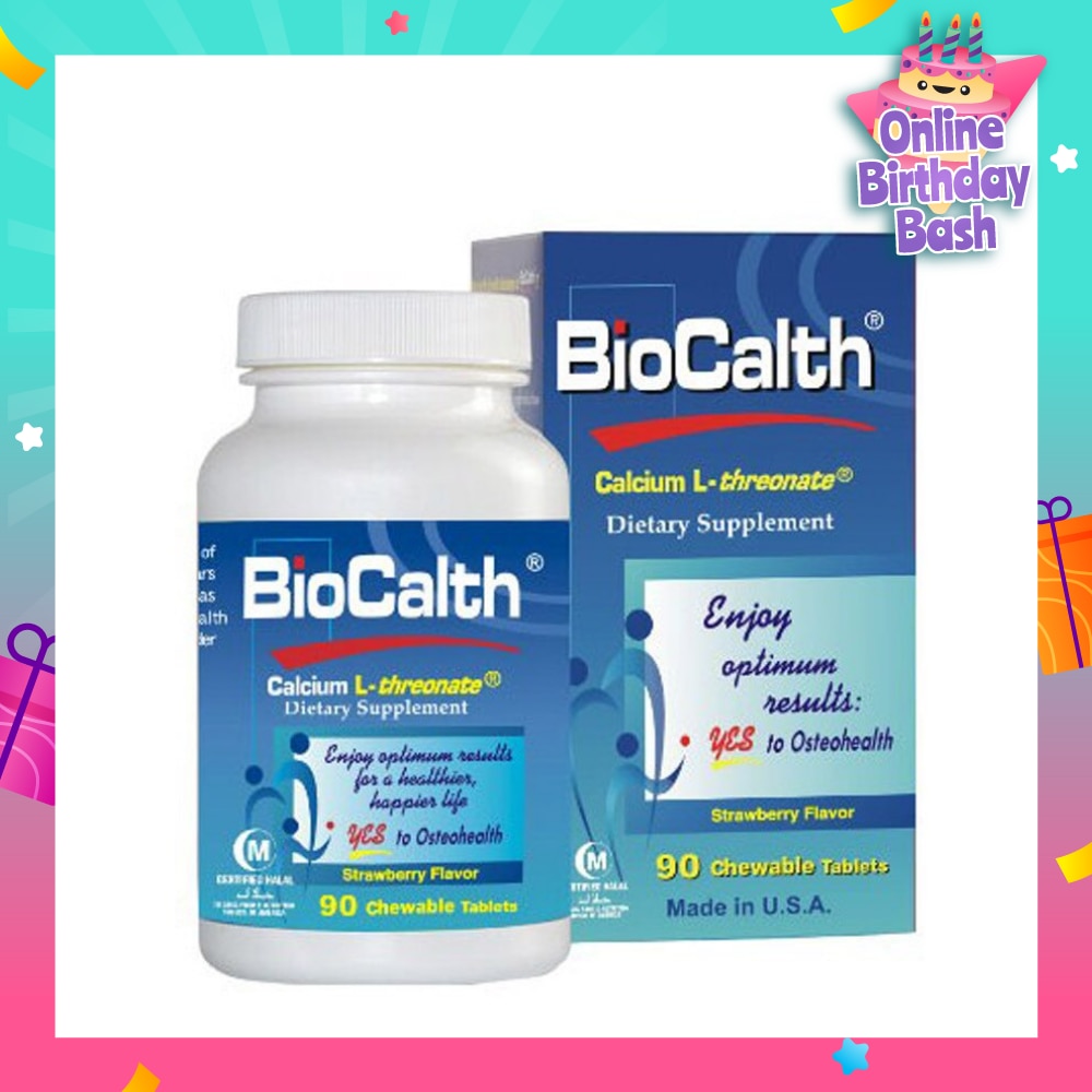 Calcium Dietry Supplement Chewables Tablets Strawberry Flavor 90s