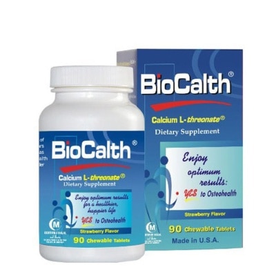 BIOCALTH Calcium Dietry Supplement Chewables Tablets Strawberry Flavor 90s