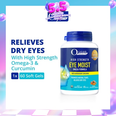 OCEAN HEALTH - Ocean Health High Strength Eye Moist Omega Formula Softgel (Helps Relieve Dry Eyes + With Omega-3 & Curcumin + Halal) 60s