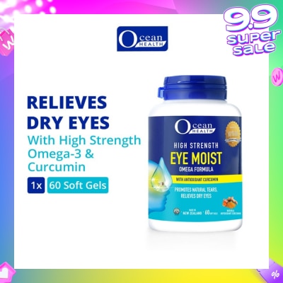 OCEAN HEALTH Ocean Health High Strength Eye Moist Omega Formula Softgel (Helps Relieve Dry Eyes + With Omega-3 & Curcumin + Halal) 60s