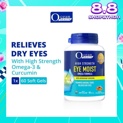 OCEAN HEALTH Ocean Health High Strength Eye Moist Omega Formula Softgel (Helps Relieve Dry Eyes + With Omega-3 & Curcumin + Halal) 60s