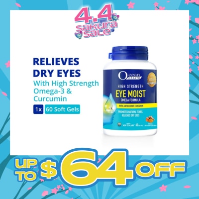 OCEAN HEALTH - Ocean Health High Strength Eye Moist Omega Formula Softgel (Helps Relieve Dry Eyes + With Omega-3 & Curcumin + Halal) 60s